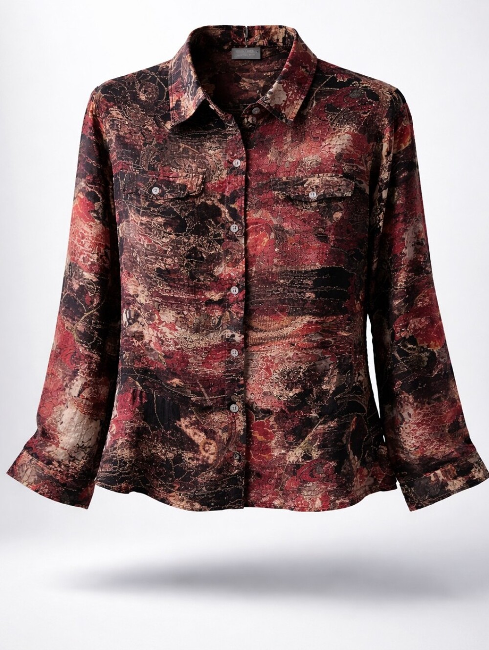 Chico's Multicolor Floral Print Button-Down Shirt